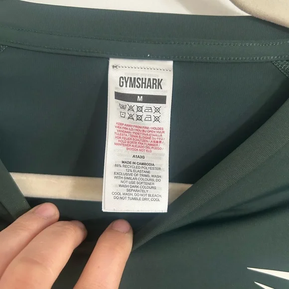 Gymshark Dark Green BaseLayer T-Shirt - Picture 2 of 5